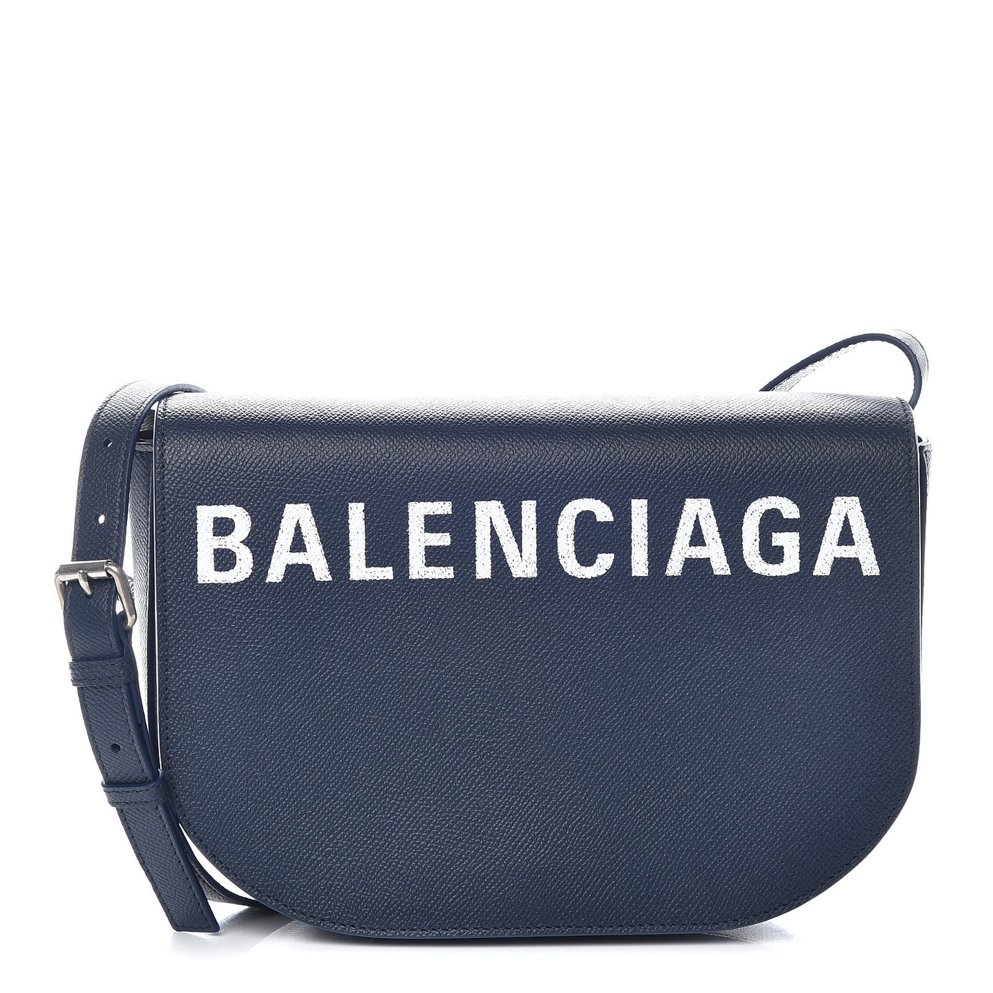 Grained Calfskin Logo Print S Ville Day Bag Bleu Canopee