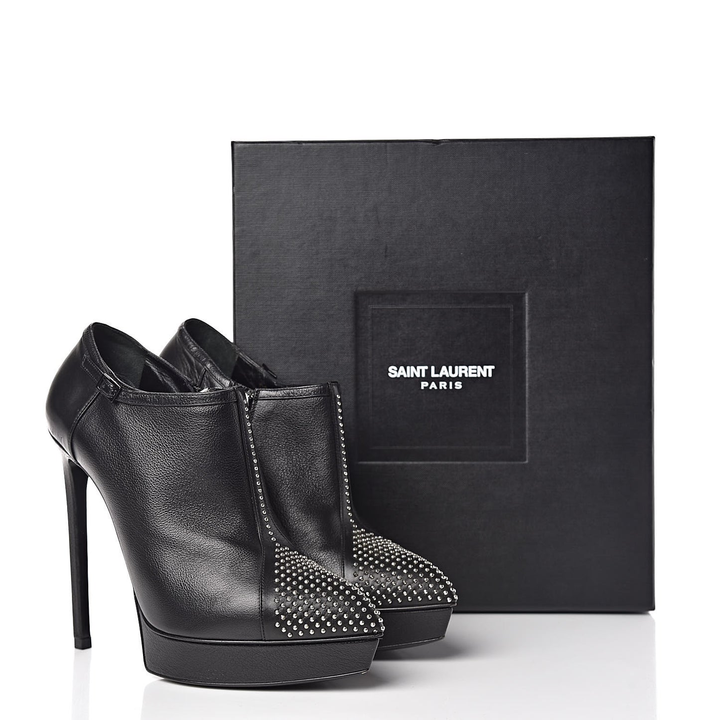 Calfskin Studded Janis 105 Boots 37.5 Black