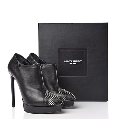 Saint Laurent Calfskin Studded Janis 105 Boots 37.5 Black 12 of 12