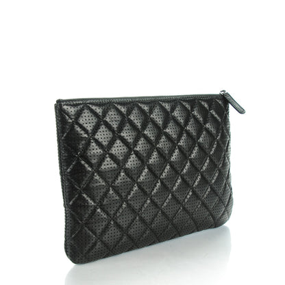 Chanel Perforated Lambskin Quilted Medium Cosmetic Case Black 3 of 7