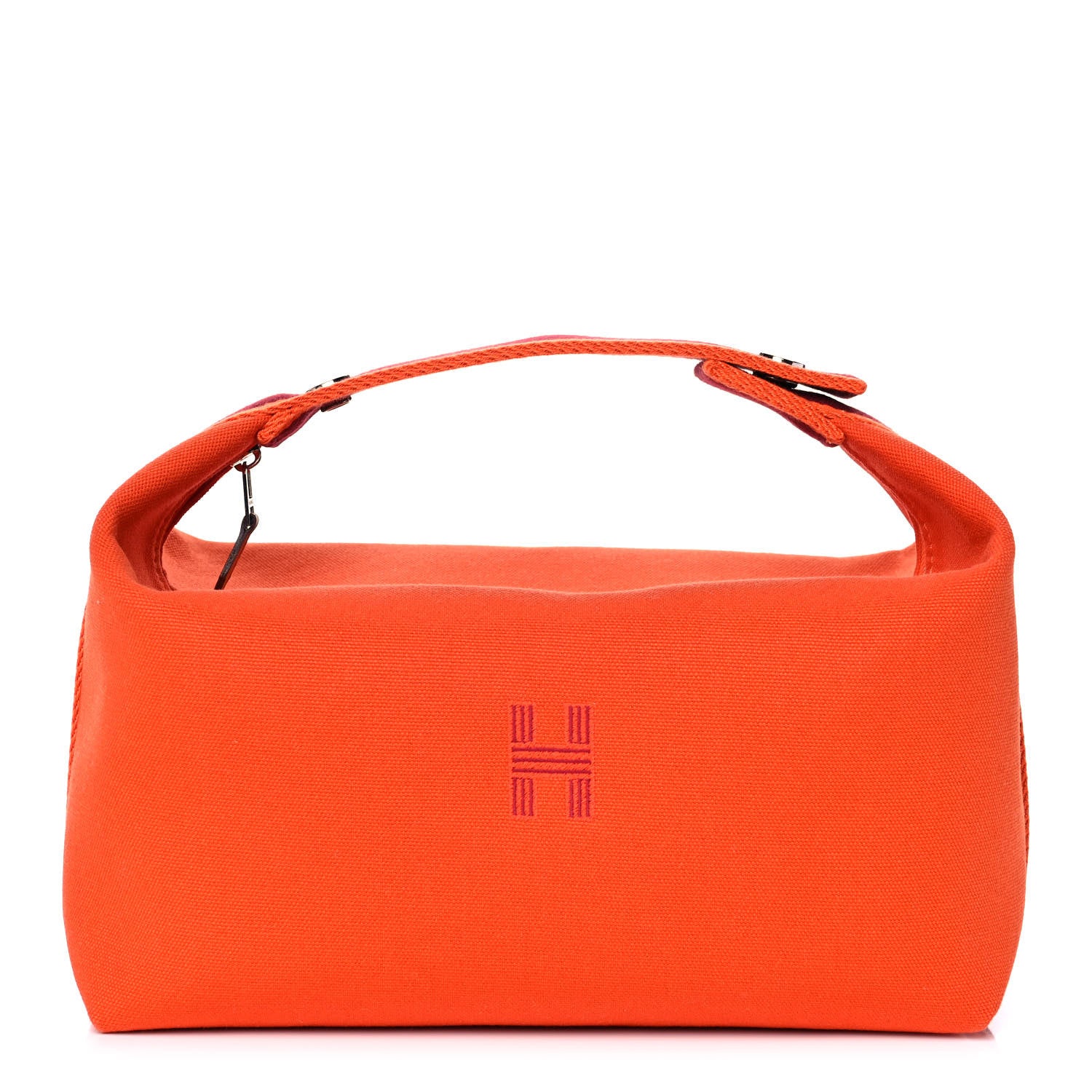 Hermes Canvas Large Bride-A-Brac Pouch Orange Feu Burgundy 1 of 11