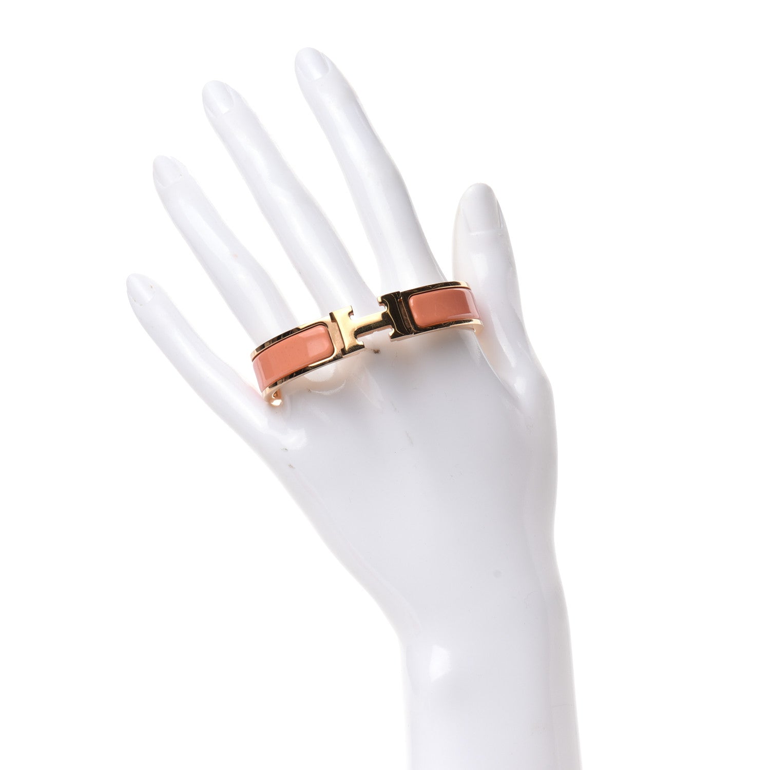 Hermes Enamel Narrow Clic Clac H Bracelet PM Orange Papaye 2 of 4