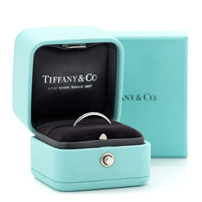 Tiffany Platinum Diamond .17ctw Half Circle Soleste Band Ring 56 7.5 5 of 5