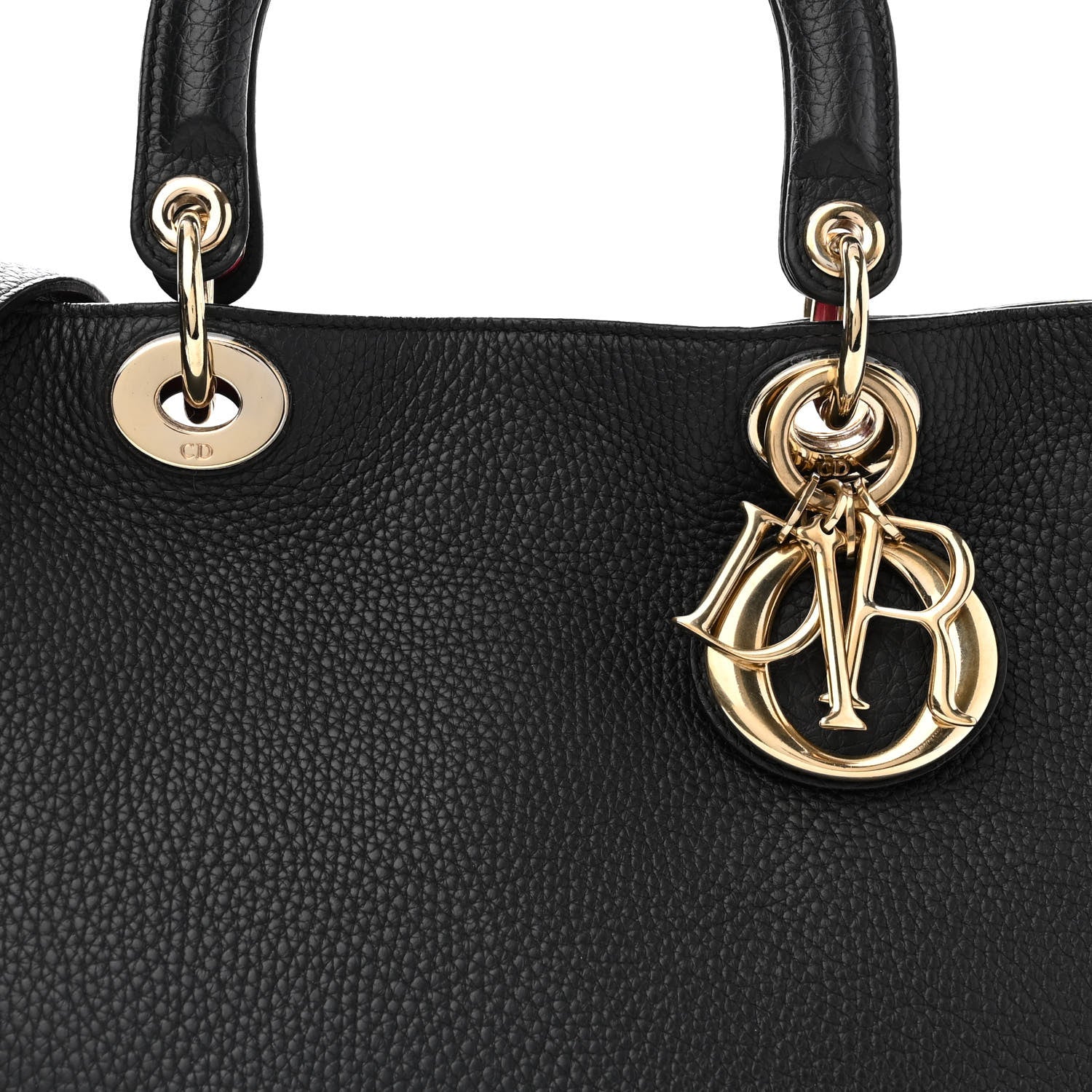 Christian Dior Bullcalf Medium Diorissimo Tote Black Rose Indien 13 of 13