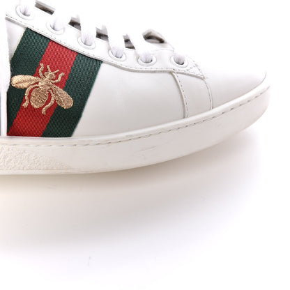 Gucci Calfskin Ayers Bee Embroidered Womens Ace Sneakers 37 White Green 20 of 23