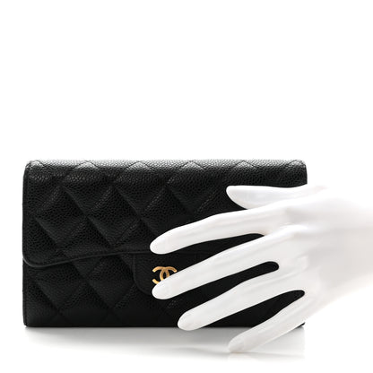 Chanel Caviar Quilted Large Flap Wallet Black 2 of 8