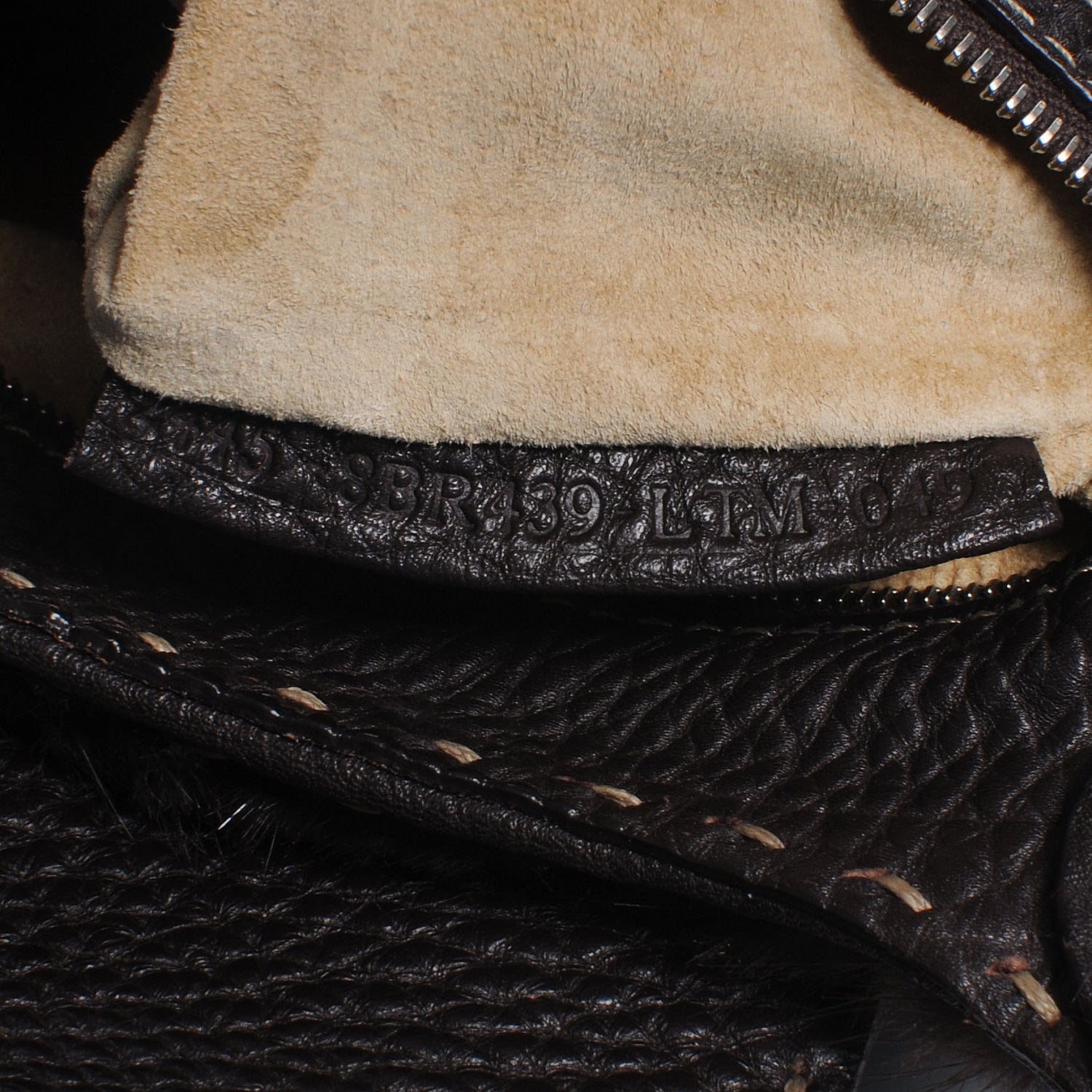 Fendi Mink Fur Calfskin Romano Selleria Shoulder Bag Brown 7 of 7