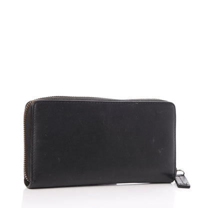 Gucci Calfskin Tiger Head Zip Around Wallet Black 6 of 9