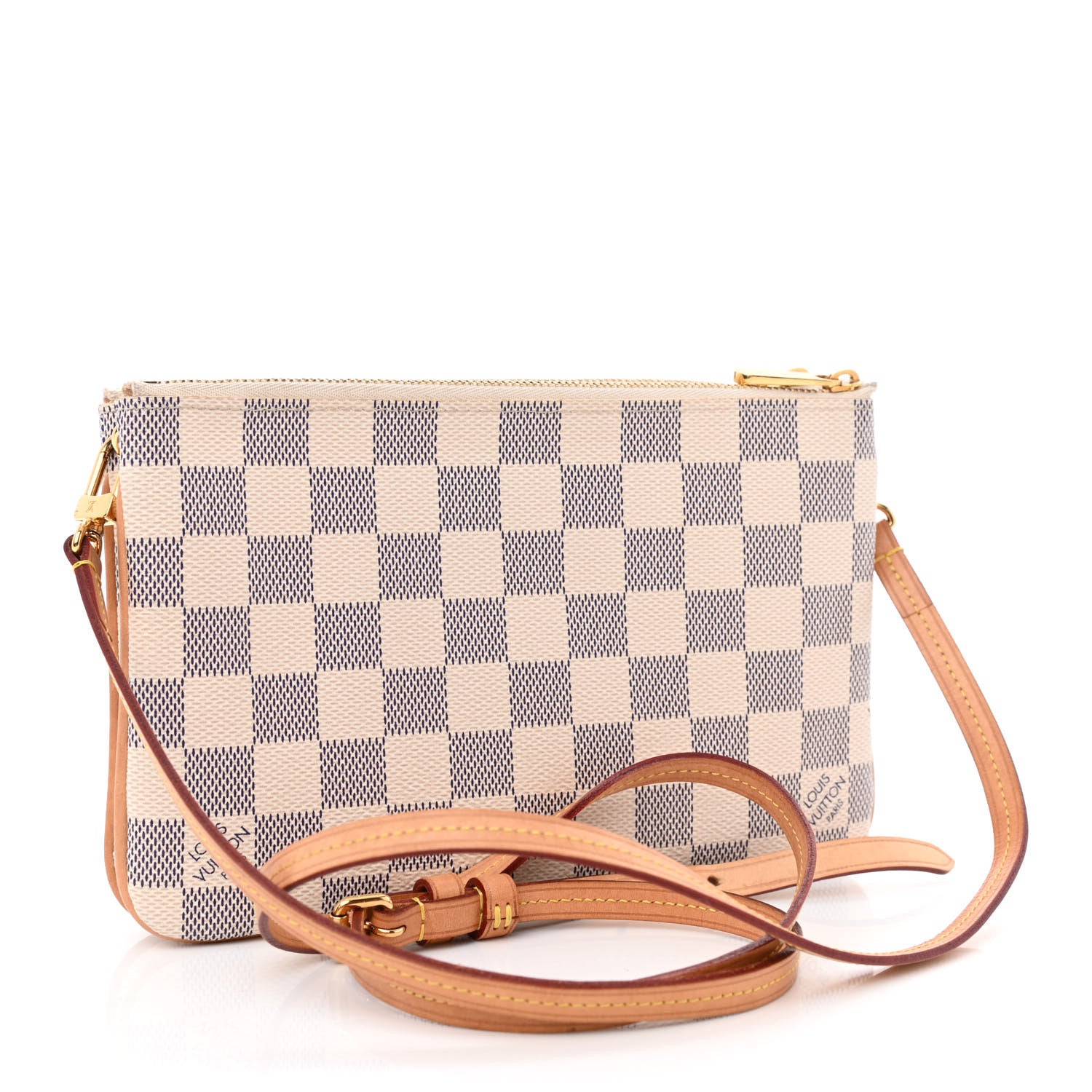 Louis Vuitton Damier Azur Double Zip Pochette 3 of 13