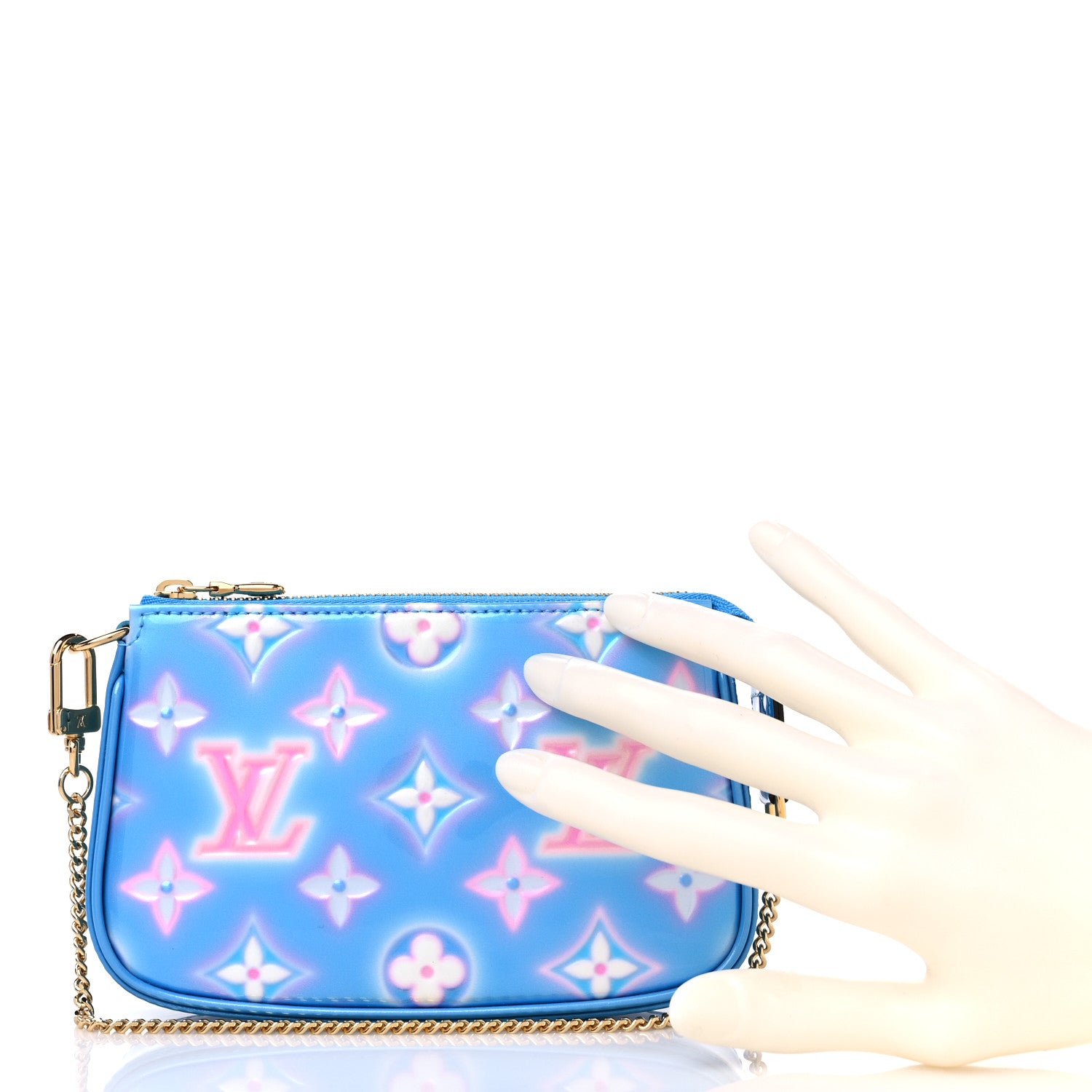 Louis Vuitton Vernis Valentine Mini Pochette Accessories Baby Blue Neon 2 of 8