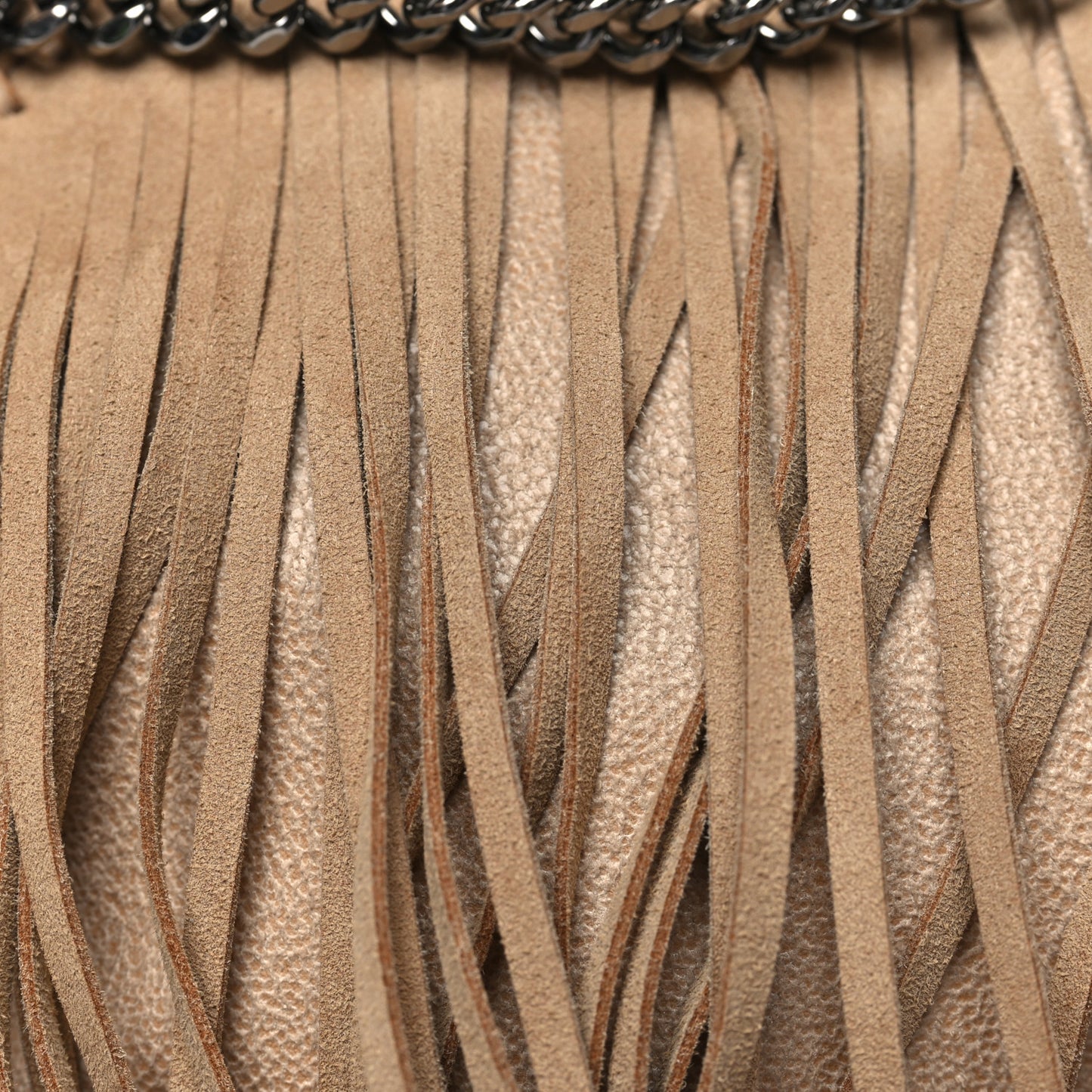 Shaggy Deer Fringe Tiny Falabella Tote Powder