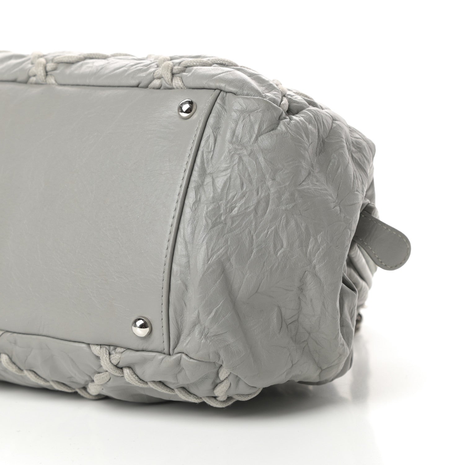 Chanel Calfskin Ultra Stitch Bowler Grey 10 of 14
