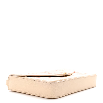 Louis Vuitton Empreinte Monogram Giant By The Pool Felicie Pochette Chain Wallet Creme Rose Trianon 5 of 11