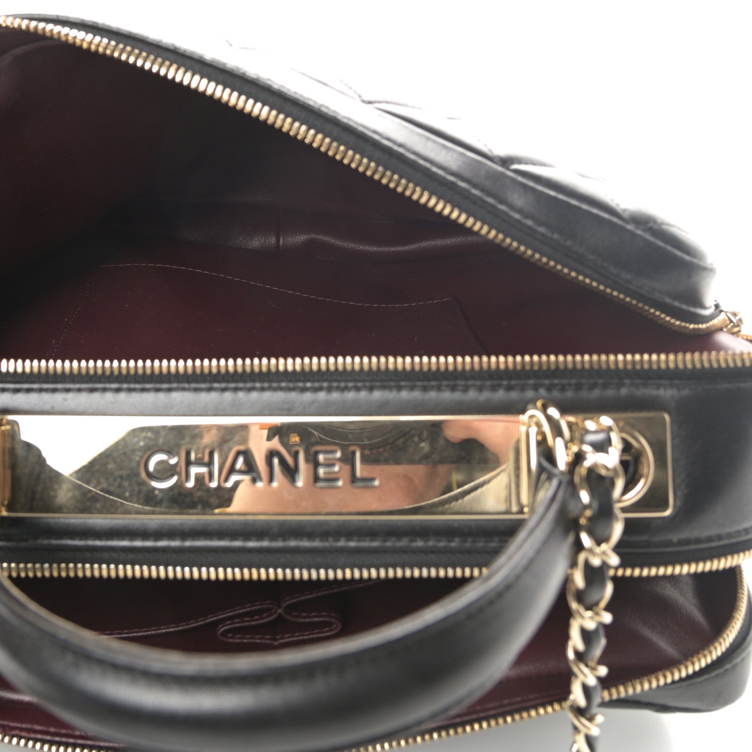 Chanel Lambskin Quilted Large Trendy CC Bowling Bag Black 6 of 19