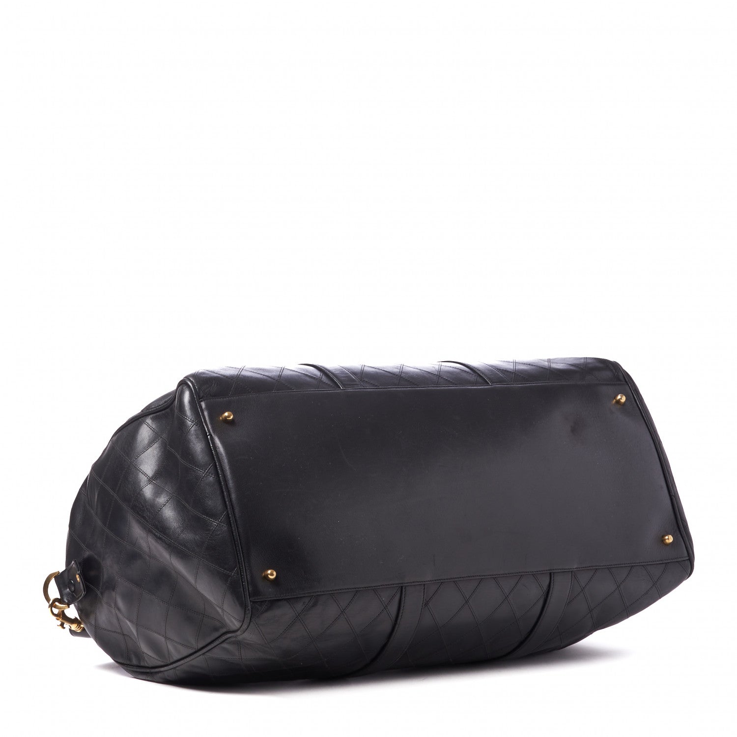 Chanel Calfskin Stitched Duffel Bag Black 3 of 10