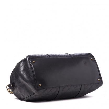 Chanel Calfskin Stitched Duffel Bag Black 3 of 10