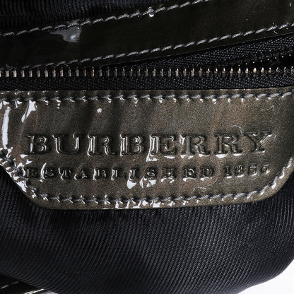 Burberry Patent Quilted Studded Brooke Hobo Pewter 7 of 9