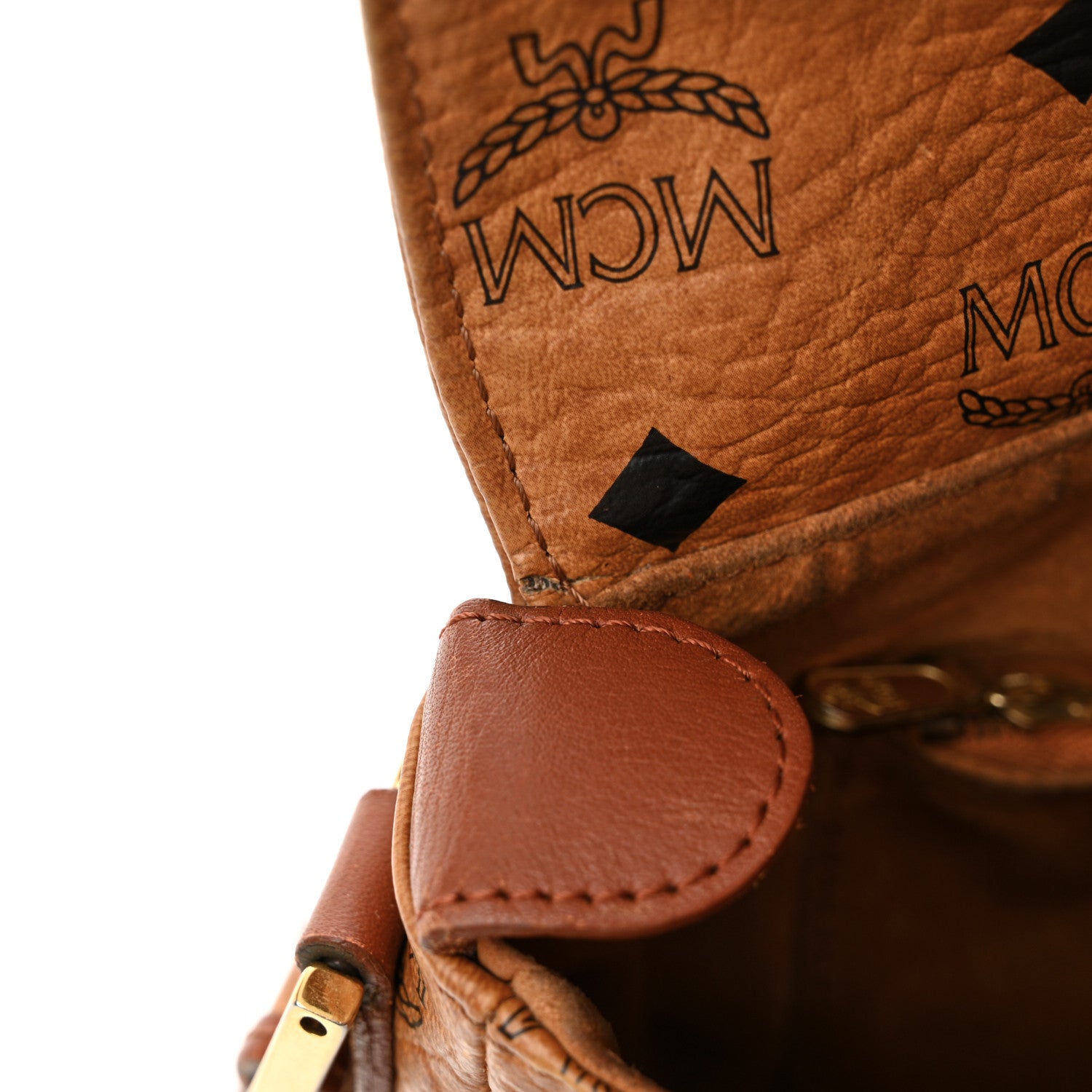 MCM Visetos Small Flap Shoulder Bag Cognac 10 of 13