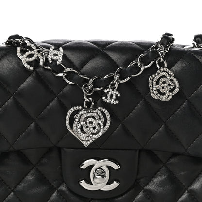 Chanel Lambskin Quilted Valentine Charms Mini Rectangular Flap Black 8 of 22