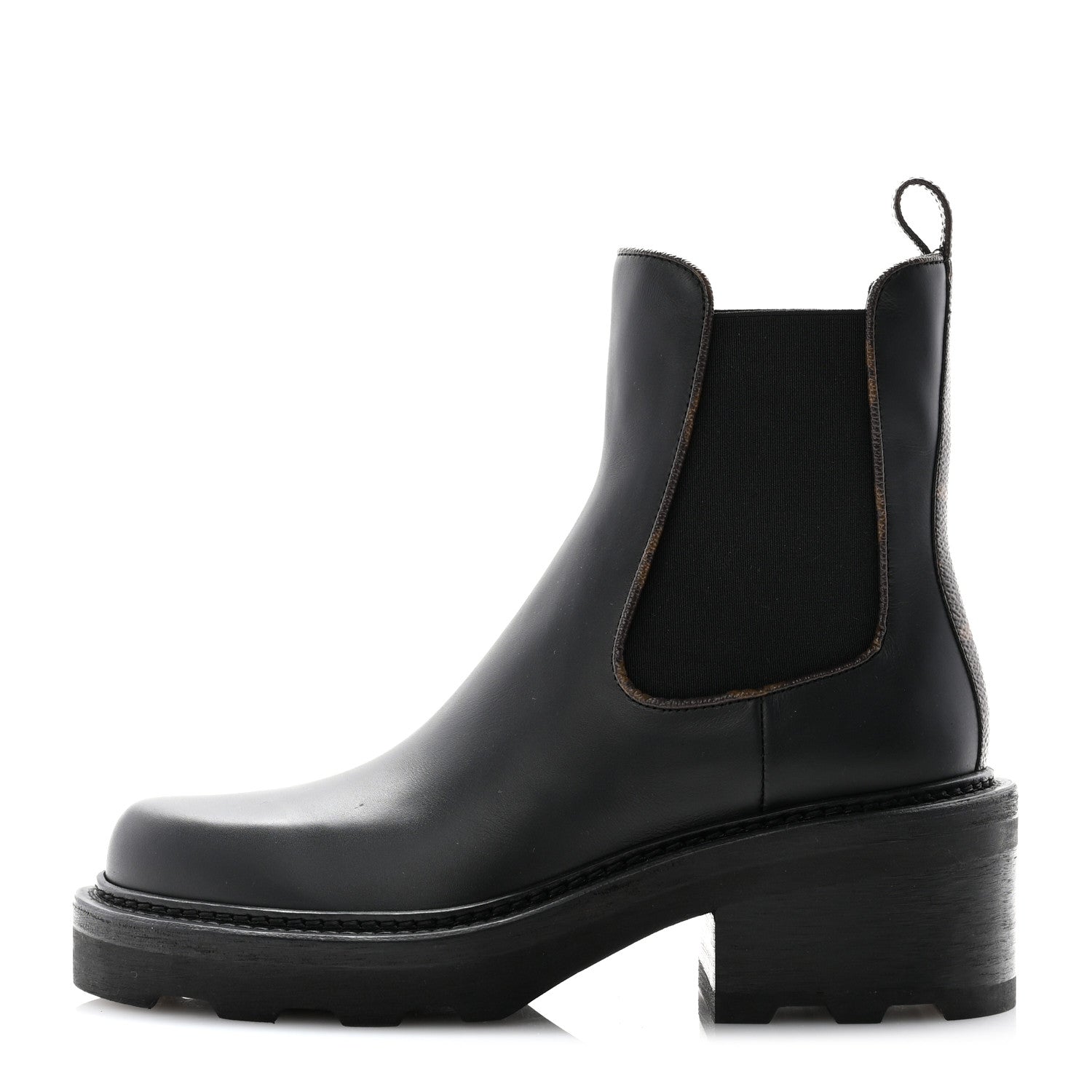 Louis Vuitton Calfskin Monogram Beaubourg Ankle Boots 37 Black 1 of 10