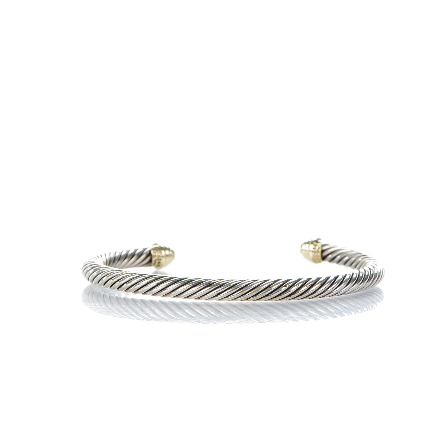 David Yurman Sterling Silver 14K Yellow Gold 5mm Cable Classics Bracelet 3 of 5