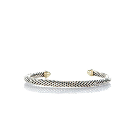 David Yurman Sterling Silver 14K Yellow Gold 5mm Cable Classics Bracelet 3 of 5