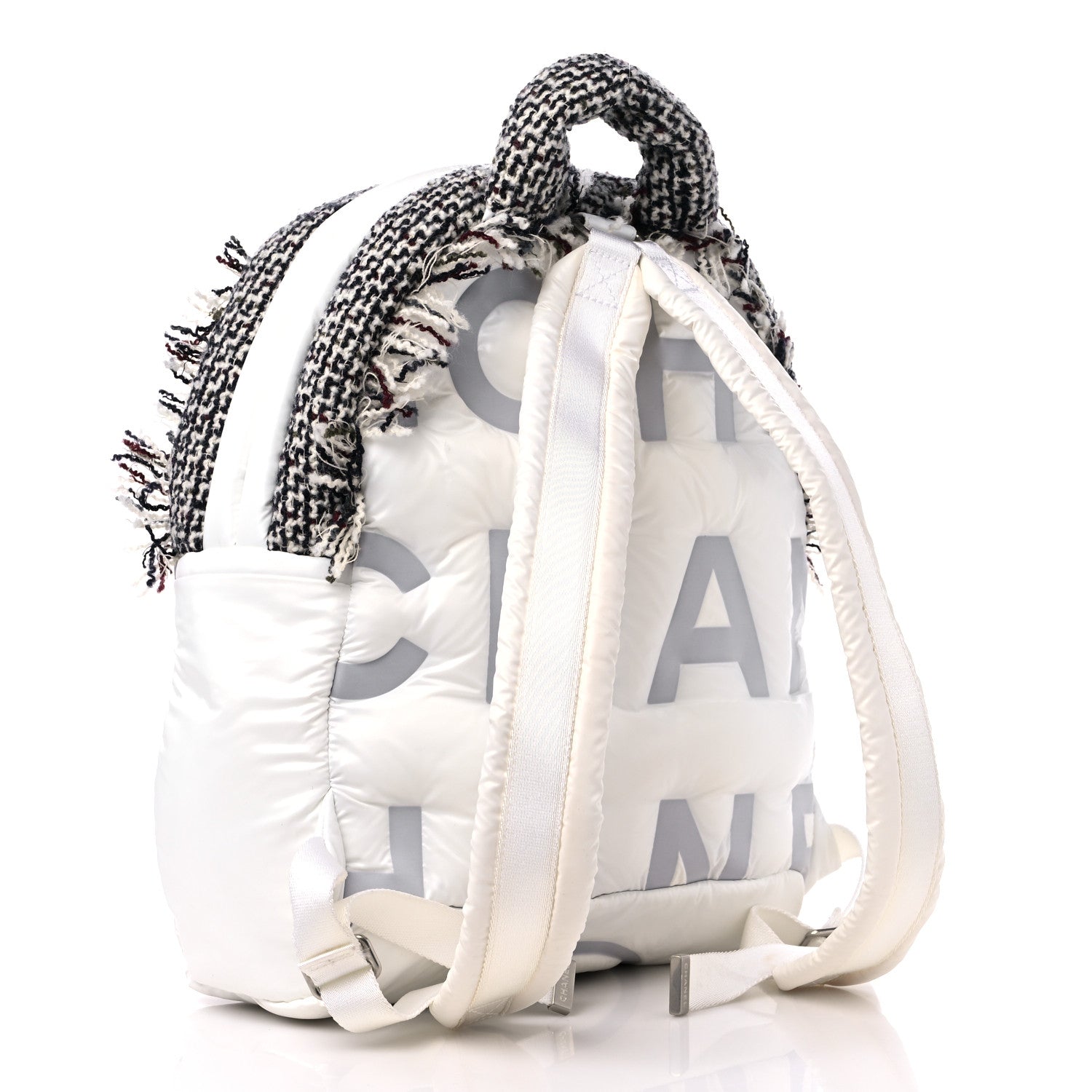 Chanel Nylon Tweed Coco Neige Small Doudoune Backpack Ivory 3 of 12