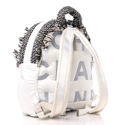 Chanel Nylon Tweed Coco Neige Small Doudoune Backpack Ivory 3 of 12