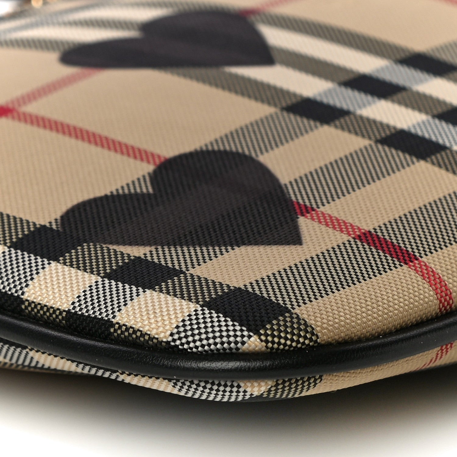 Burberry Horseferry Check Heart Print Crossbody Clutch Bag Black 4 of 9