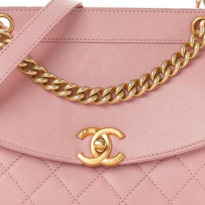 Chanel Lambskin Quilted Curved Flap Pink 8 of 11
