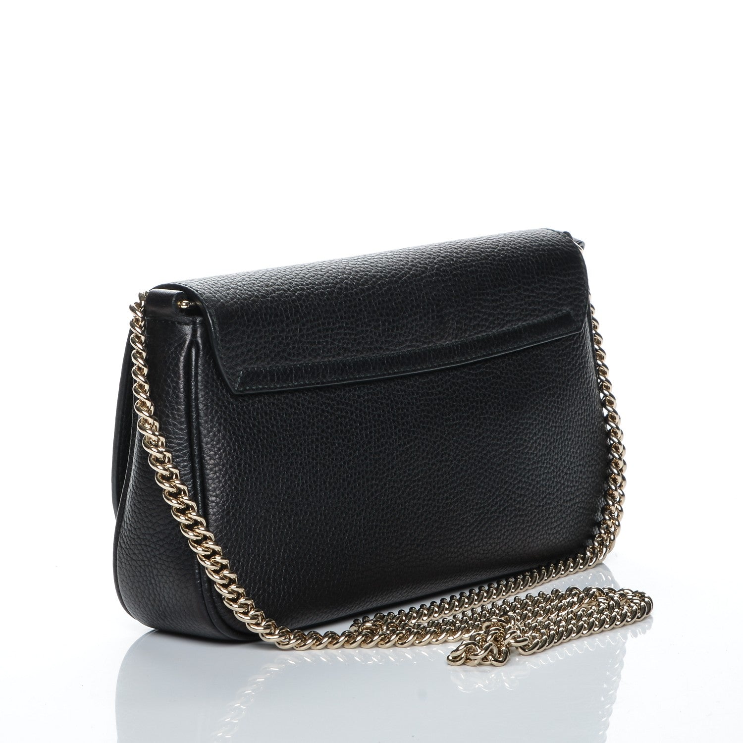 Gucci Pebbled Calfskin Medium Soho Flap Crossbody Black 3 of 7