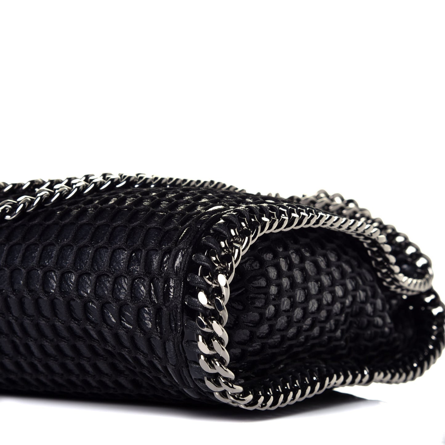 Patent Net Small Falabella Tote Black