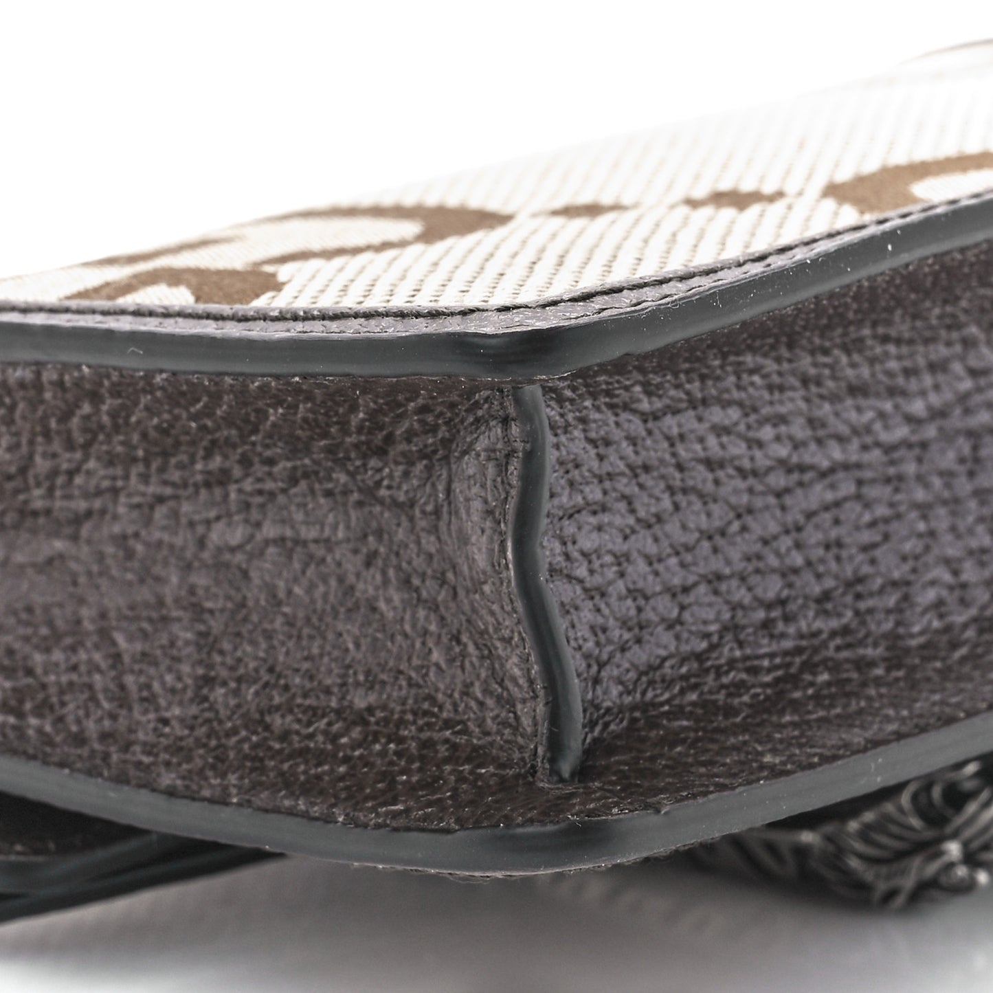 Monogram Jumbo GG Textured Dollar Calfskin Super Mini Dionysus Shoulder Bag Camel Ebony New Acero