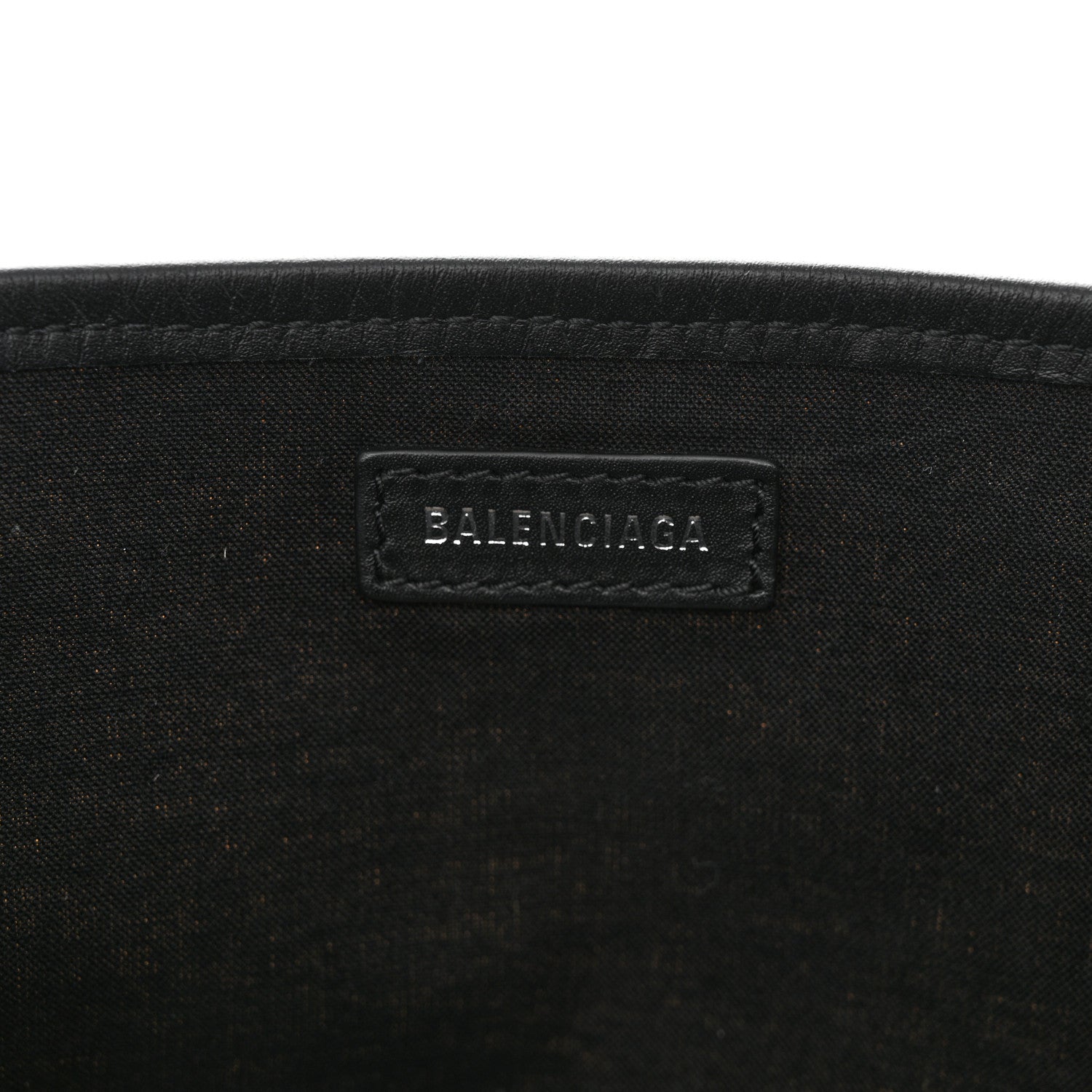 Balenciaga Cotton Canvas Satin Calfskin S Navy Cabas Natural Black 7 of 11