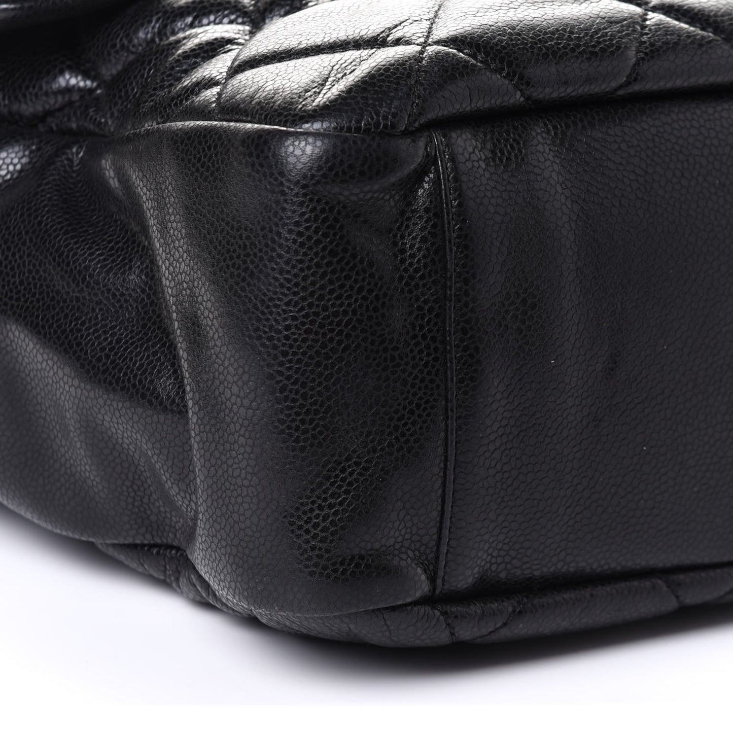 Glazed Caviar Quilted Stretch Spirit Messenger Bag Black