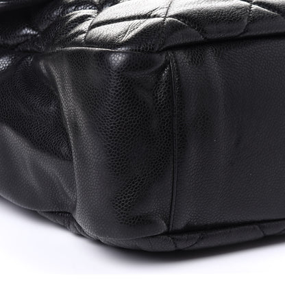 Chanel Glazed Caviar Quilted Stretch Spirit Messenger Bag Black 9 of 11