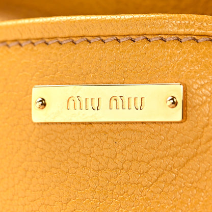 Miu Miu Goatskin Madras Shopping Tote Soleil 6 of 10
