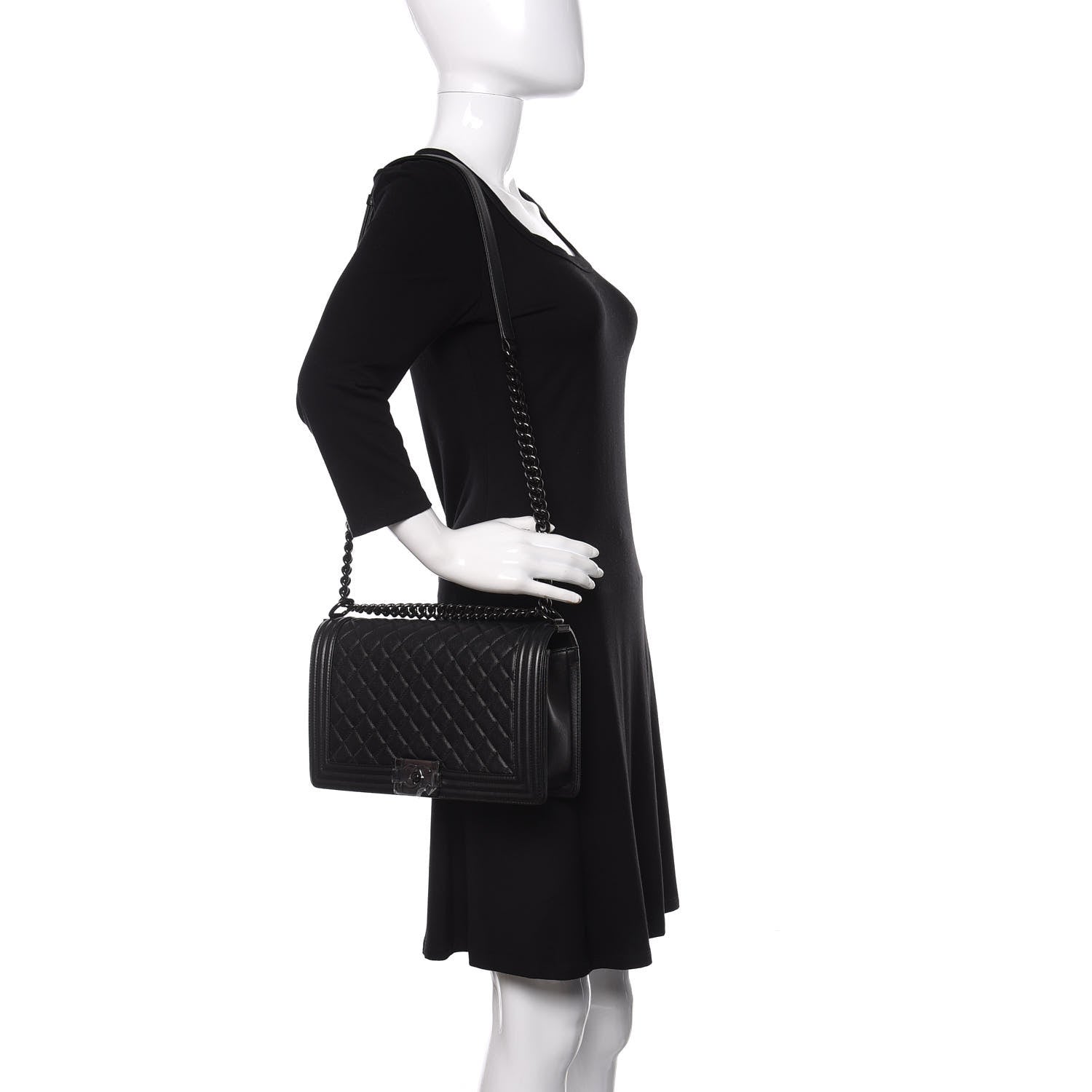Chanel Caviar Quilted New Medium Boy Flap So Black 2 of 11