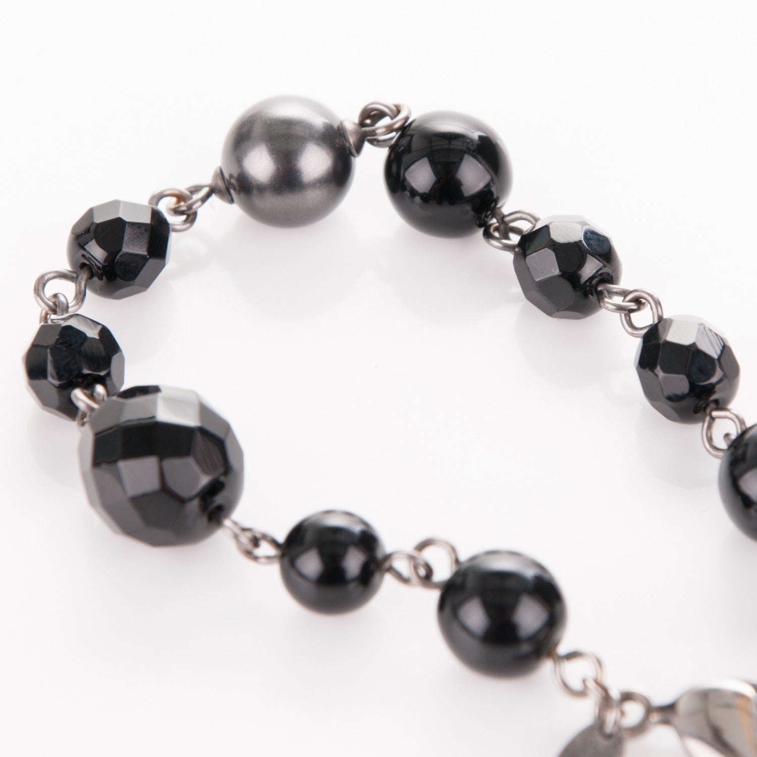 Chanel Ruthenium Beaded CC Bracelet Black 6 of 7