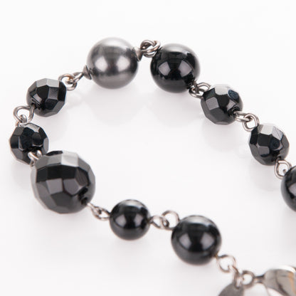 Chanel Ruthenium Beaded CC Bracelet Black 6 of 7