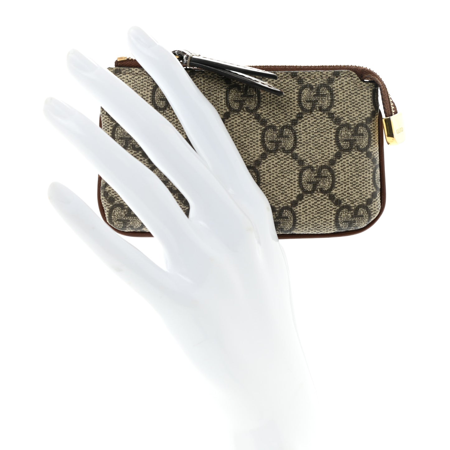 GG Supreme Monogram Key Case Beige Ebony Cuir