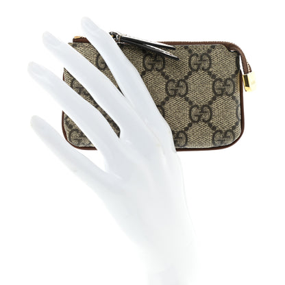 Gucci GG Supreme Monogram Key Case Beige Ebony Cuir 2 of 10