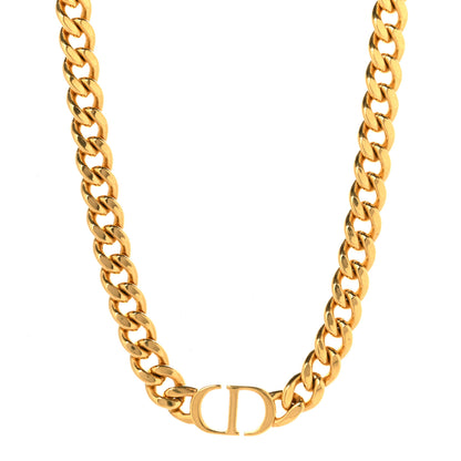 Christian Dior Metal CD Choker Necklace Gold 1 of 4