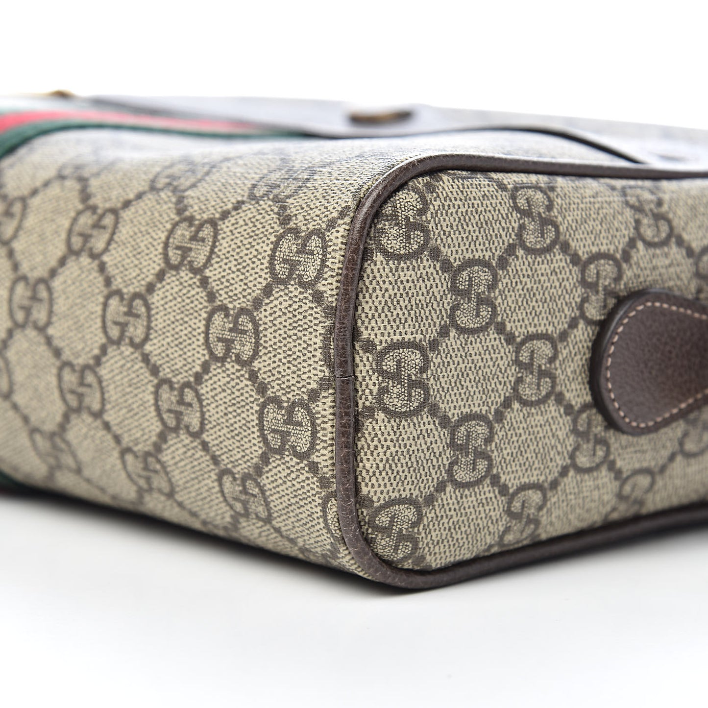 GG Supreme Monogram Web Small Ophidia Shoulder Bag Brown