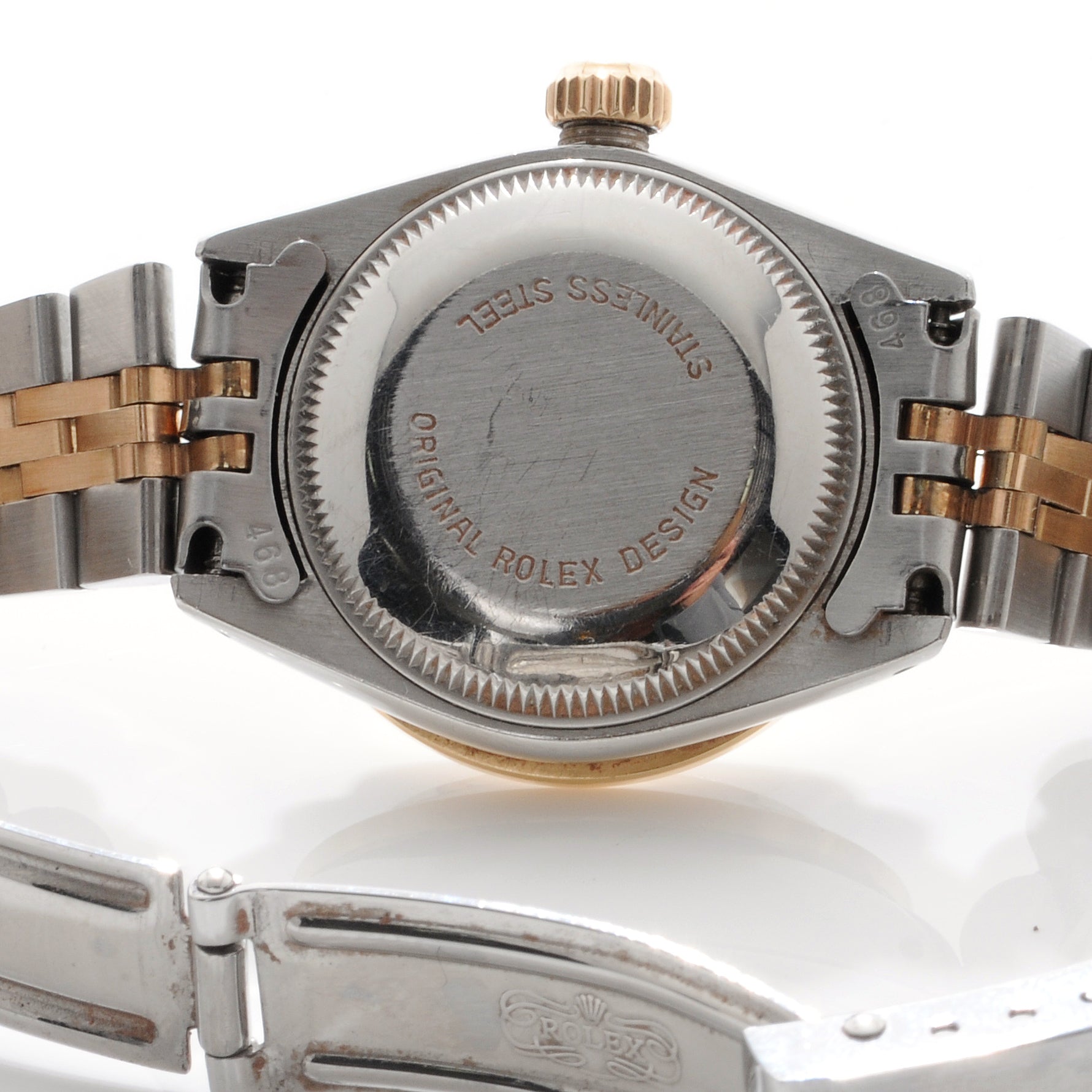Rolex Stainless Steel 18K Yellow Gold Diamond Mother of Pearl Oyster Perpetual Datejust Watch 6917 7 of 8