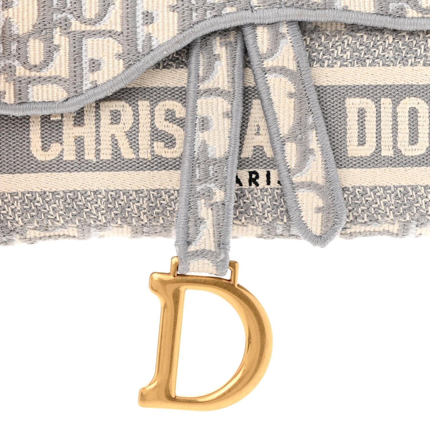 Christian Dior Oblique Slim Saddle Pouch Grey 8 of 14