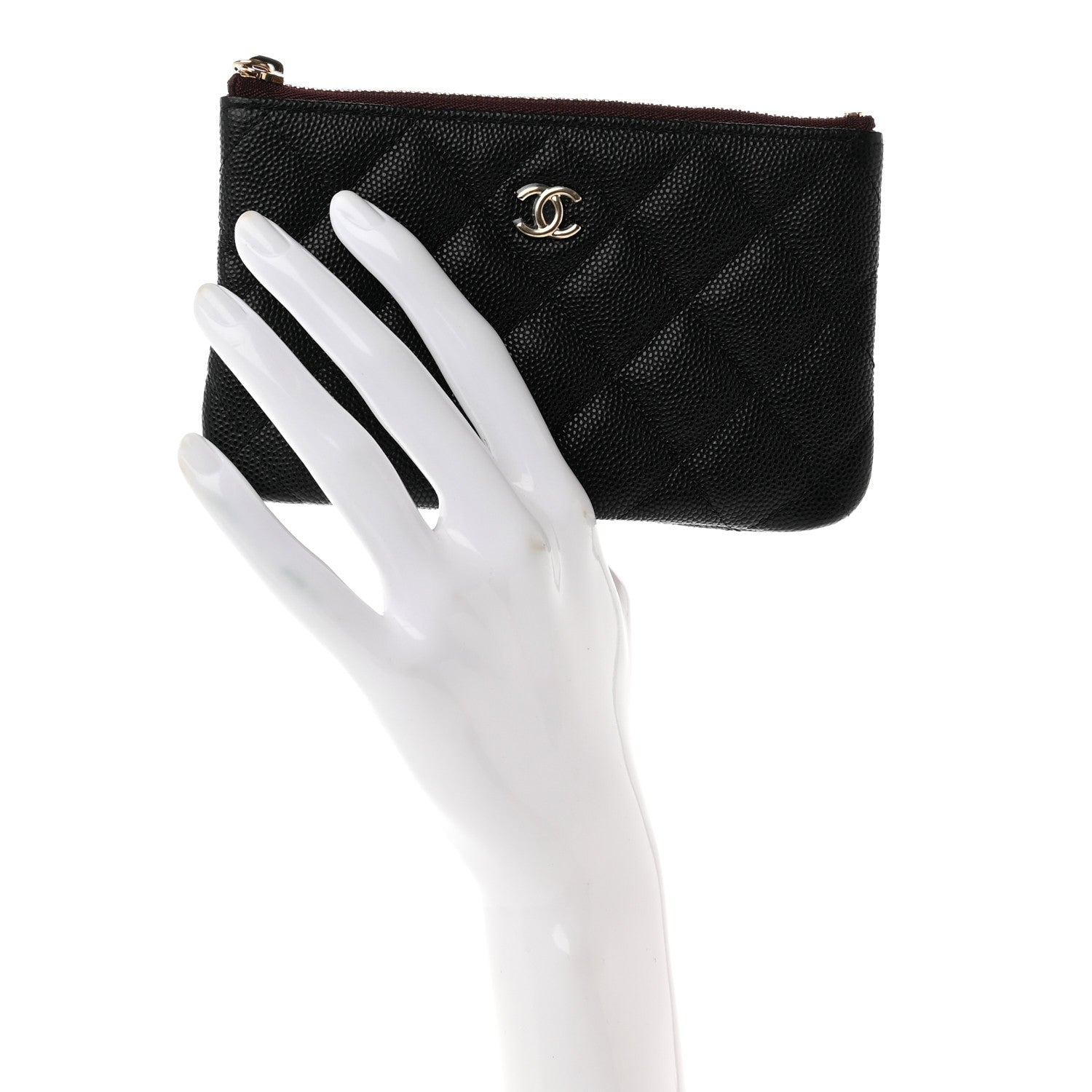 Chanel Caviar Quilted Small Cosmetic Case Black 2 of 8