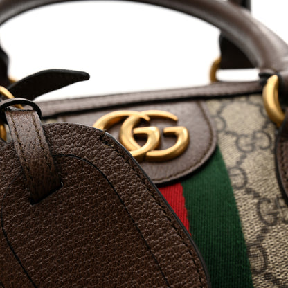 Gucci GG Supreme Monogram Textured Dollar Calfskin Web Medium Ophidia Carry-On Duffle Bag Beige Ebony New Acero 12 of 12