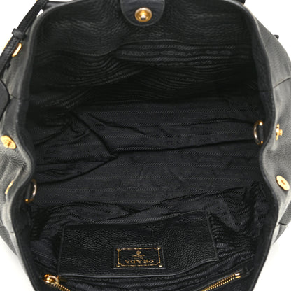 Prada Vitello Daino Shopping Satchel Black 5 of 18