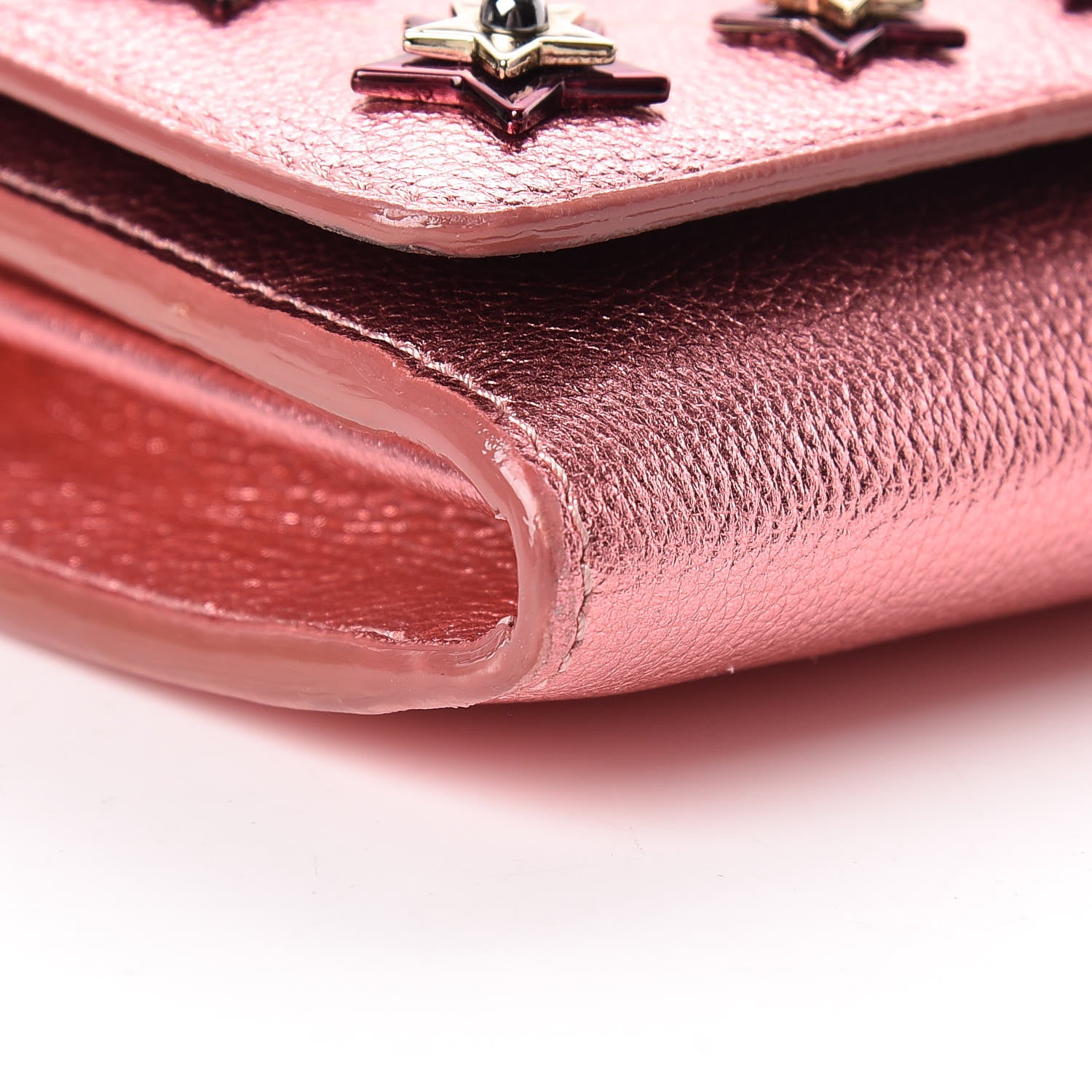 Jimmy Choo Metallic Calfskin Studded Crossbody Bag Pink 8 of 11